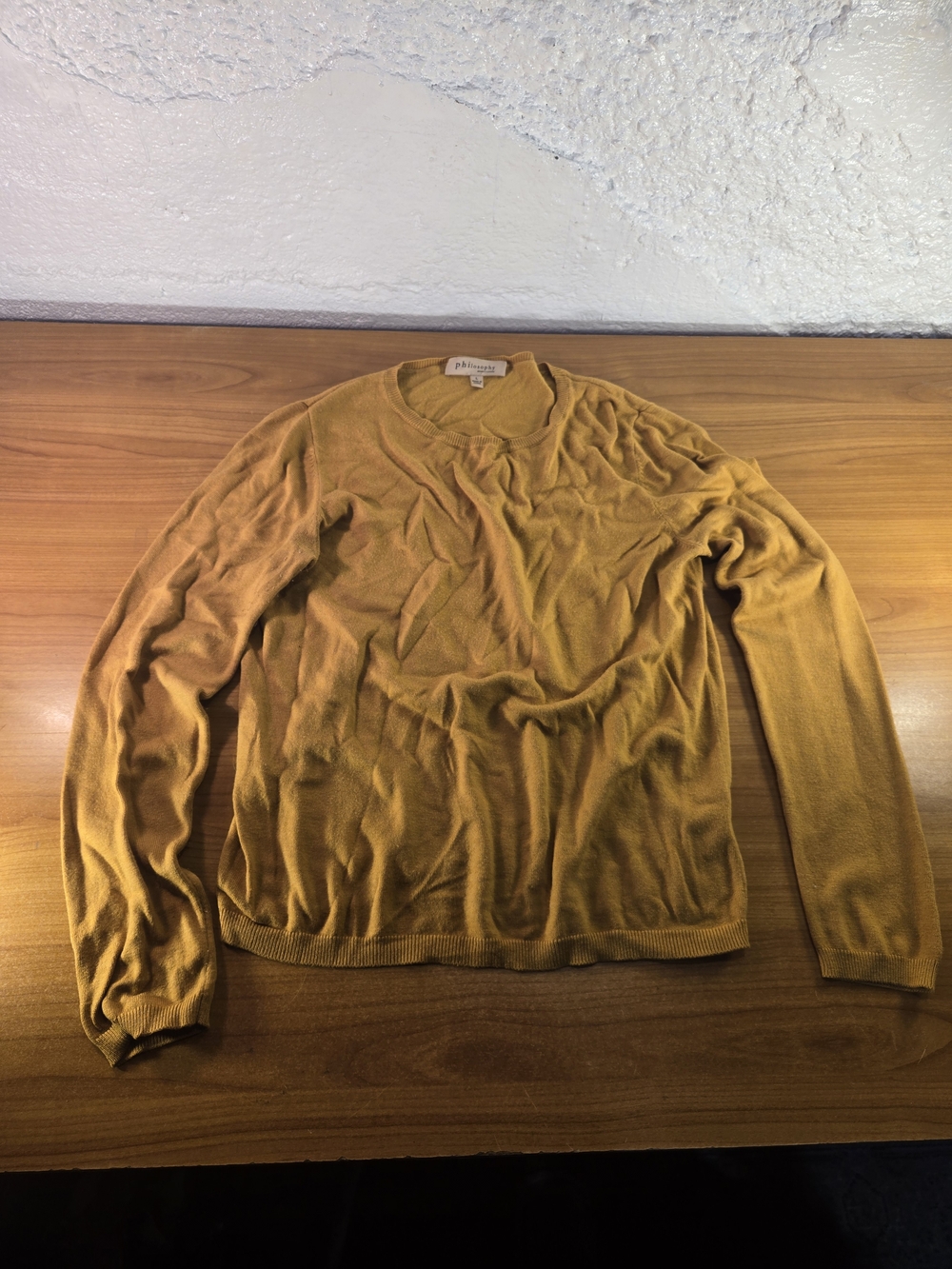 Philosophy Republic Clothing Women's Large Mustard Gold Crew Neck Sweater